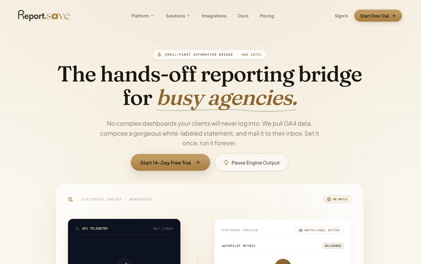 Report Save Website UI
