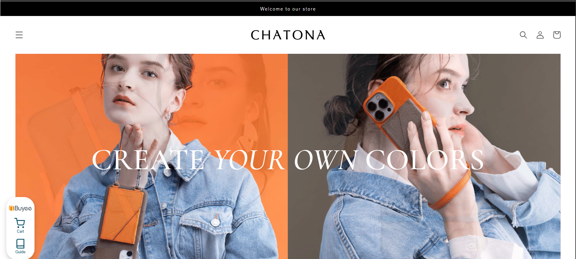 Chatona luxury leather e-commerce platform interface